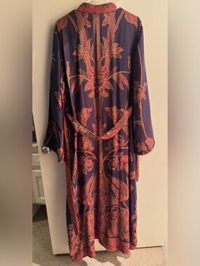 Brahmaki September Sky reversible kaftan robe